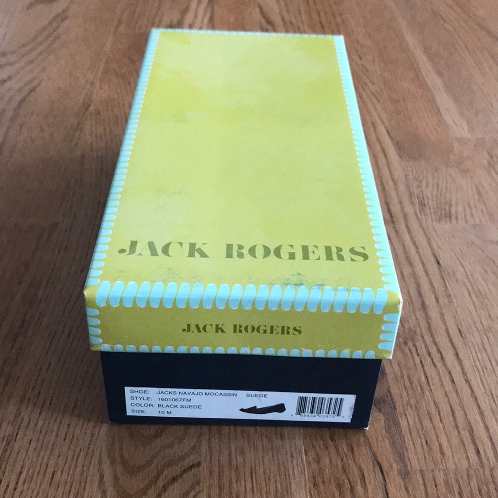 Jack Rogers Black Suede Navajo Mocassin Flats